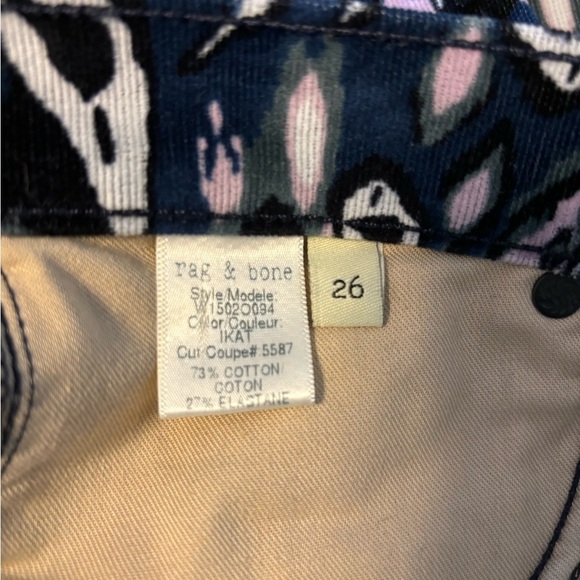 Rag & Bone Pants Size 26 Skinny Cotton Spandex Blend Printed - Picture 5 of 5